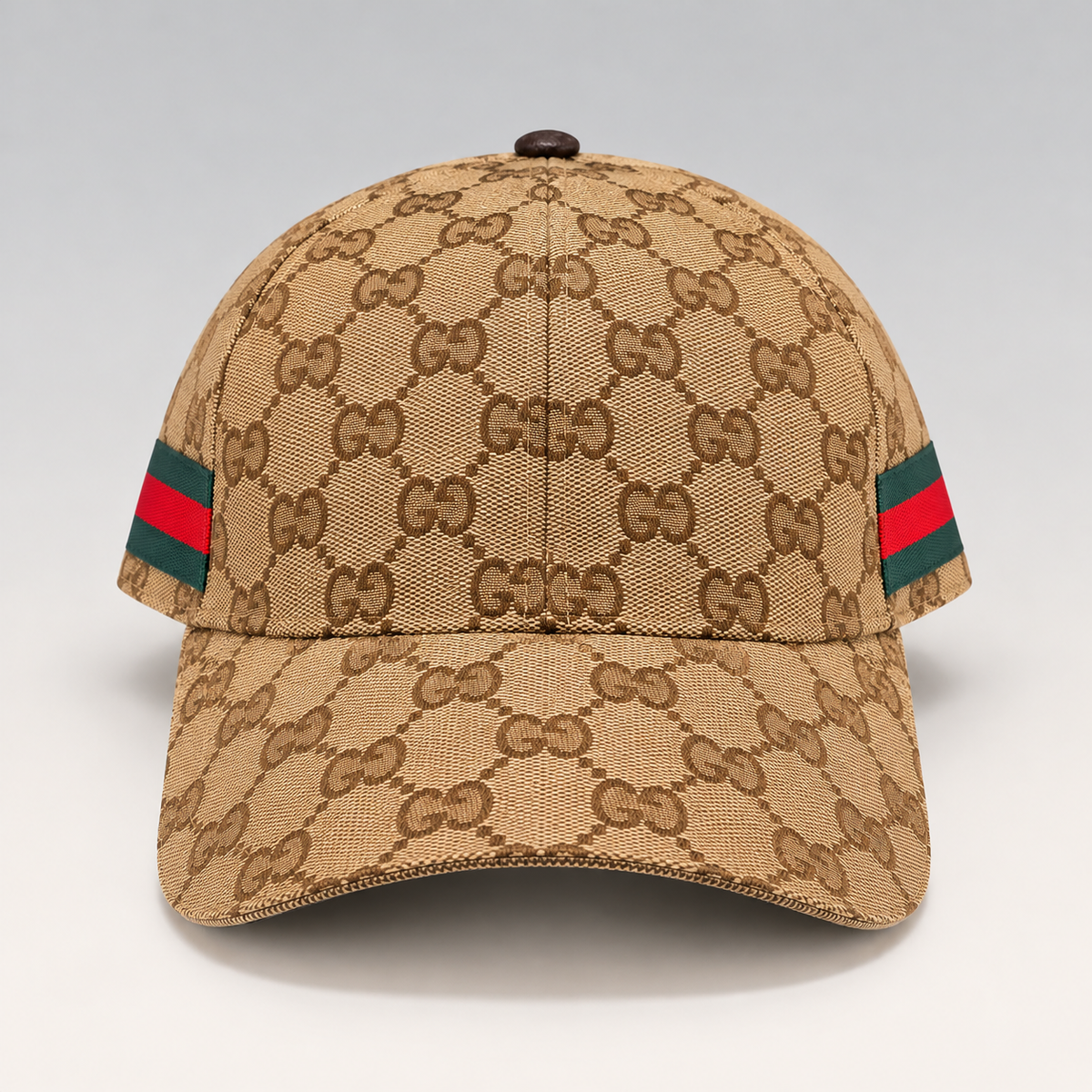 Monogram Cap with Web Stripe Detail