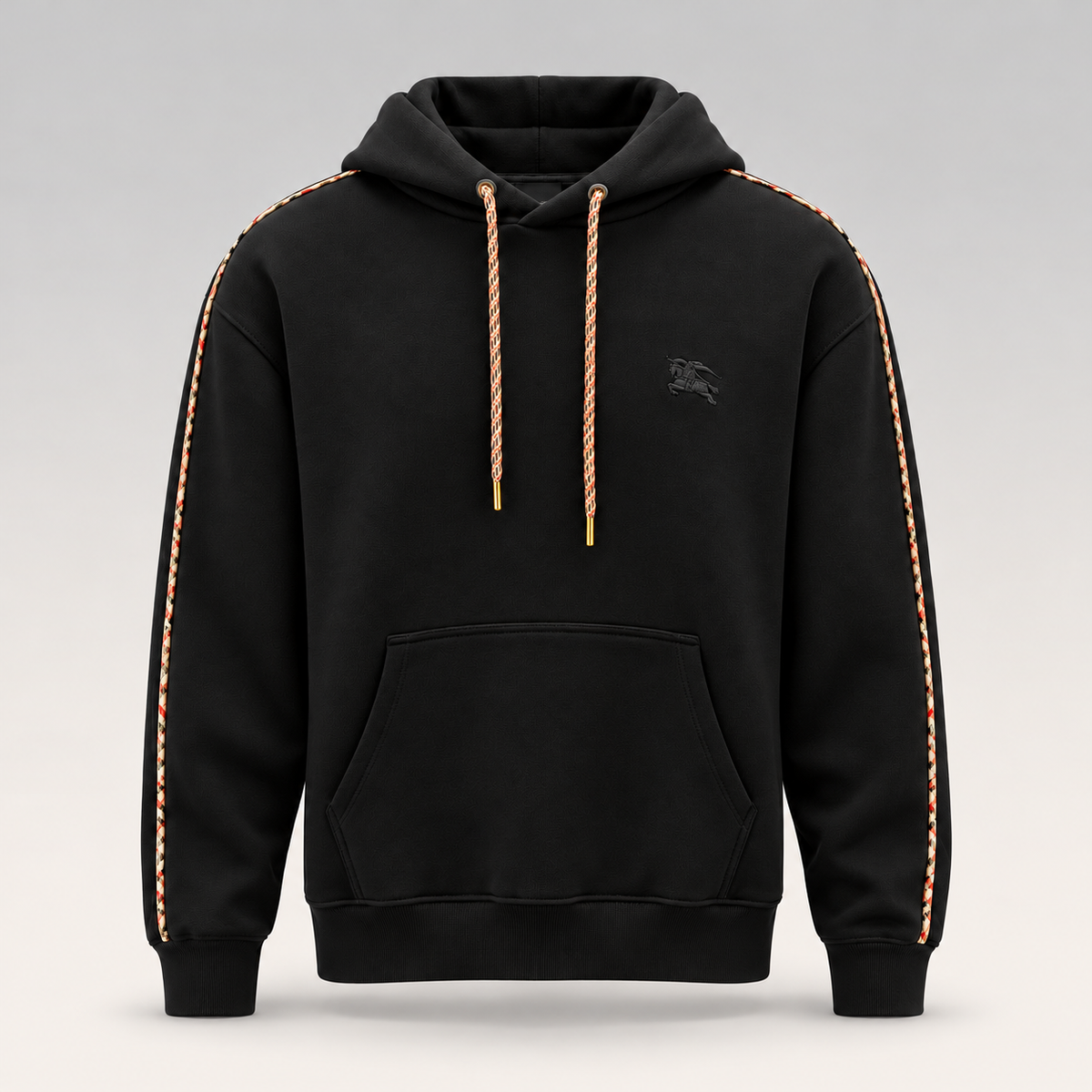 Check Equestrian Knight Logo Hoodie