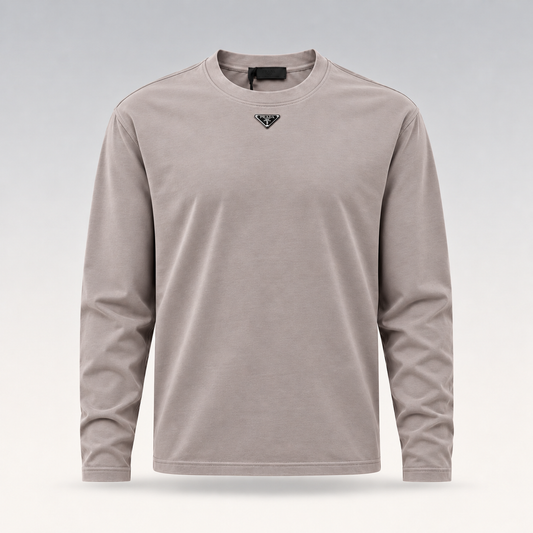 Metal Triangle Logo Long-Sleeved T-Shirt