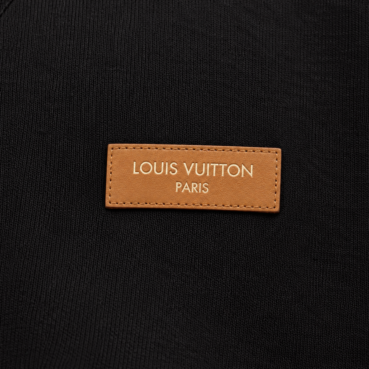 Leather Logo Patch Crewneck Sweatshirt
