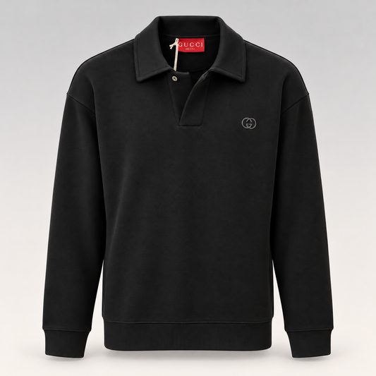 G Logo Long Sleeve Polo Sweatshirt