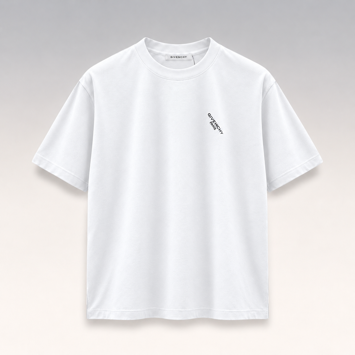 Embroidered Diagonal Logo Crew Neck T-Shirt