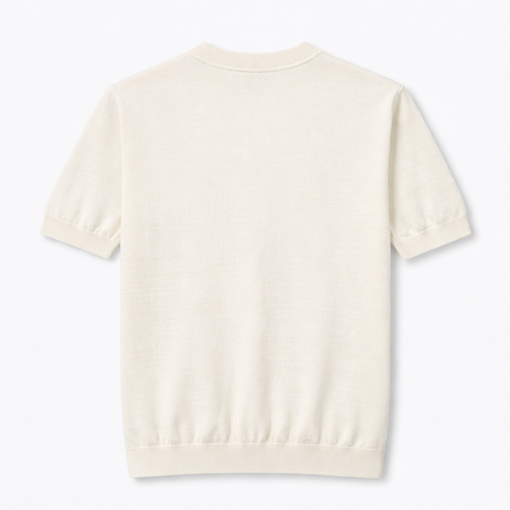 H Logo Cotton Crewneck Knit T-Shirt