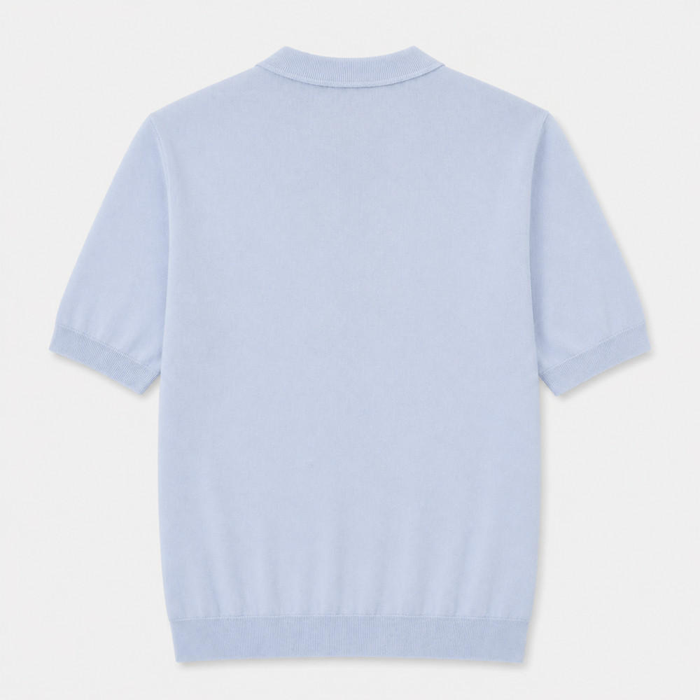 Zip-Up Knitted Polo Shirt