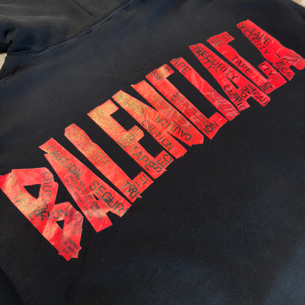BALENCIAGA Security Tape Type Logo Oversized Hoodie