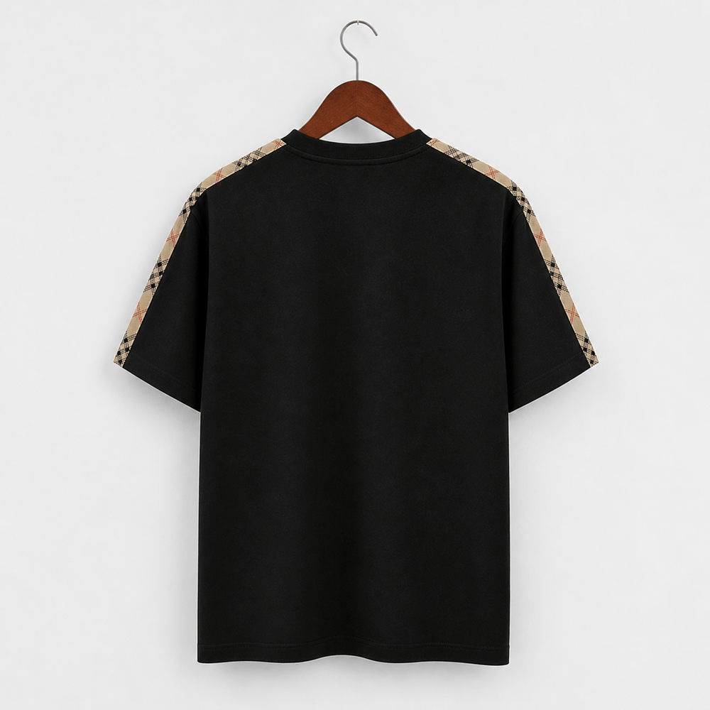 Check Trim Cotton T-shirt- Shorts Set