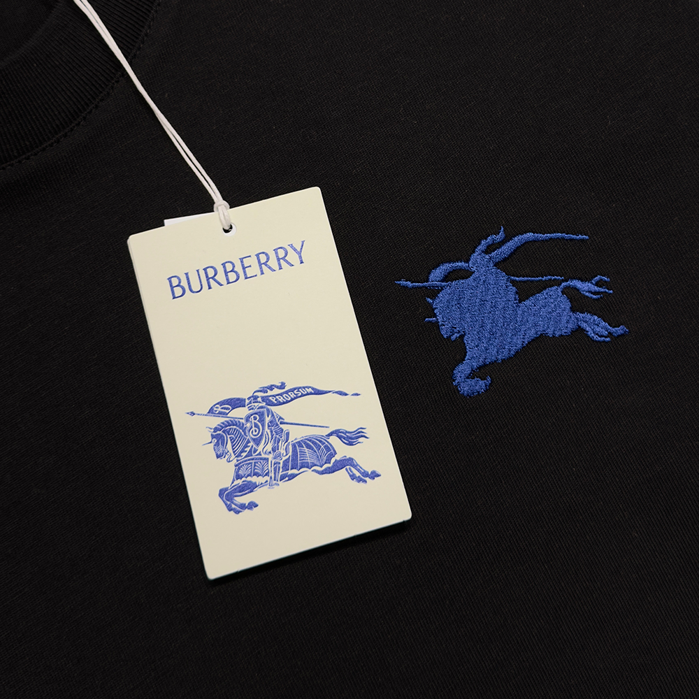 BURBERRY Logo Embroidered Cotton T-shirt
