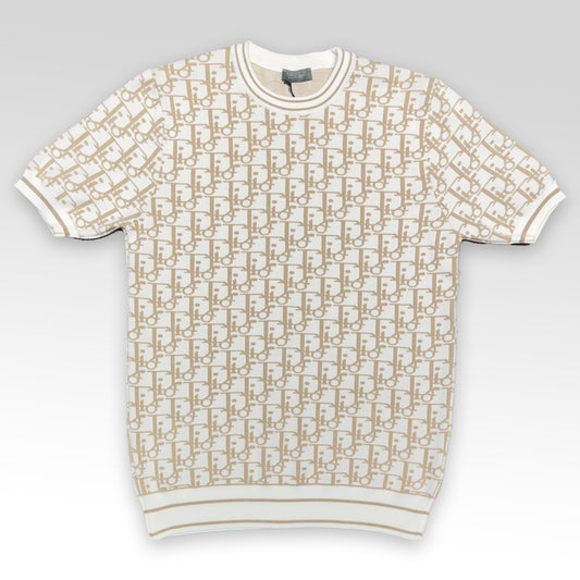 DIOR Oblique Short-Sleeved Cotton Crewneck Knitwear