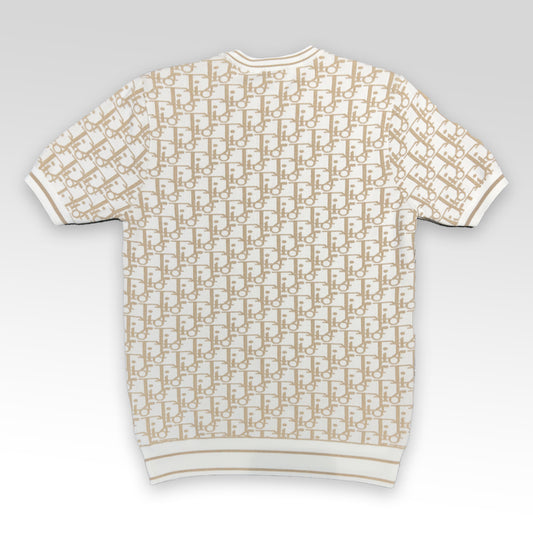 DIOR Oblique Short-Sleeved Cotton Crewneck Knitwear