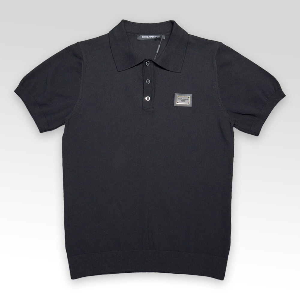 DOLCE&GABBANA Knit Polo shirt With Branded Tag