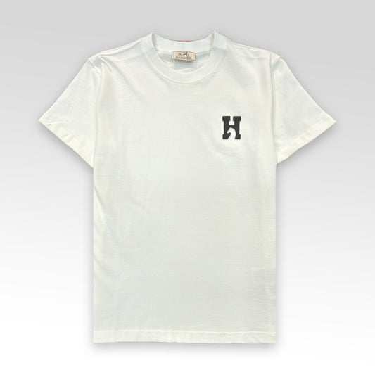 "H Logo" T-shirt With Leather Detail