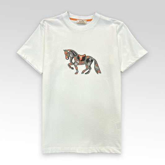 Flocked Horse Logo T-Shirt