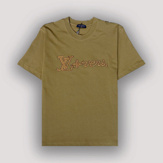 LV  Embroidered Signature Cotton T-Shirt