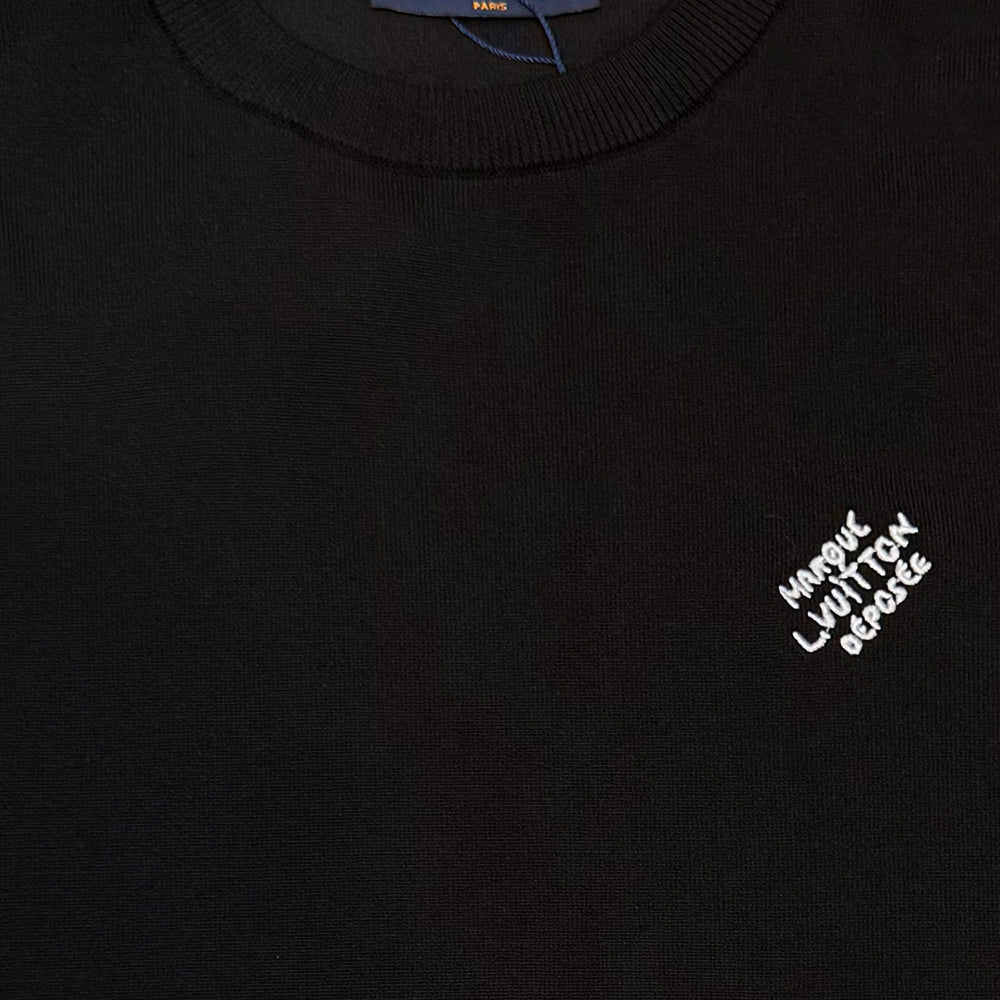 Short-Sleeved Cotton Crewneck Knit T-Shirt