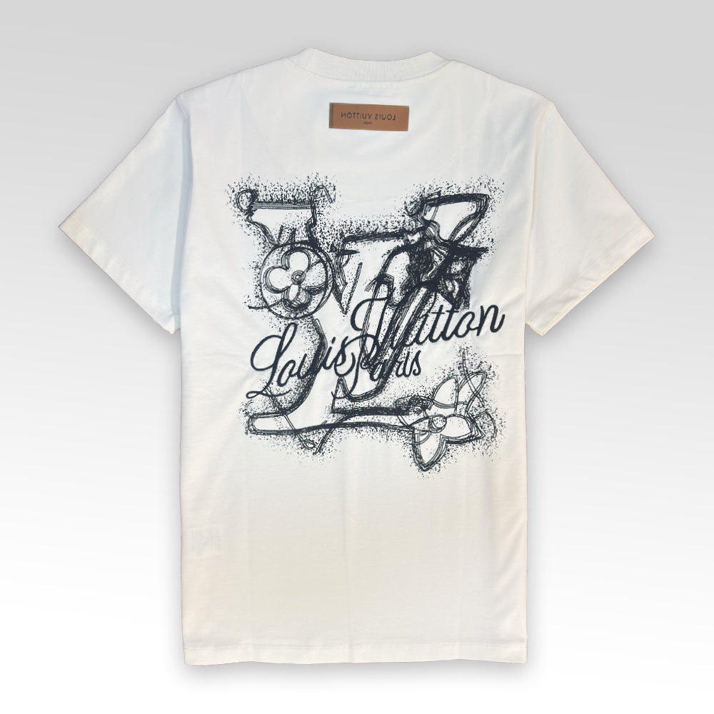 Print and Embroidered Signature T-Shirt