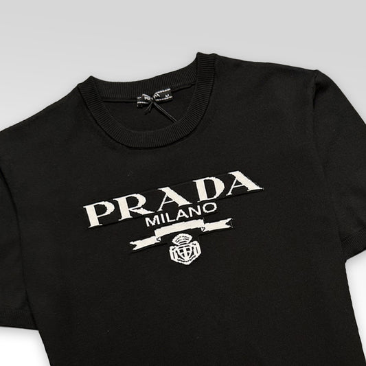 PRADA Short-Sleeved Cotton Crewneck Knitwear