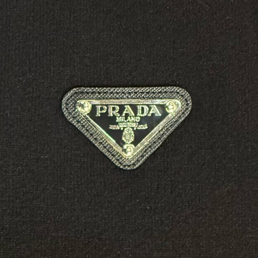 Metal Triangle Logo Knit Polo Shirt