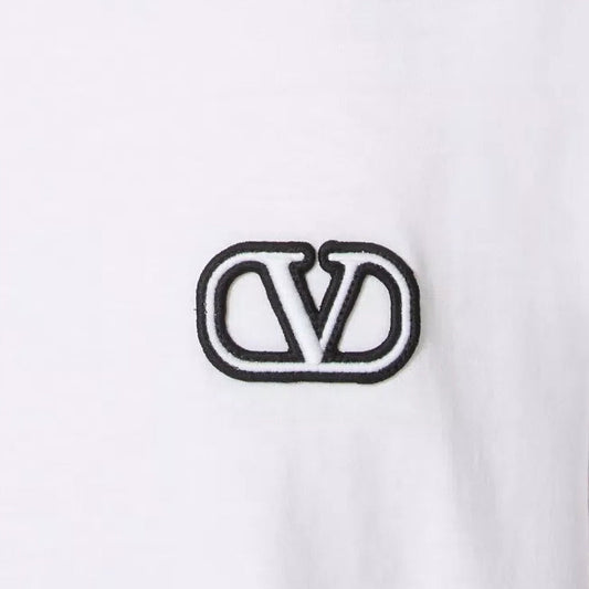 Cotton T-Shirt With V Logo Signature Patch
