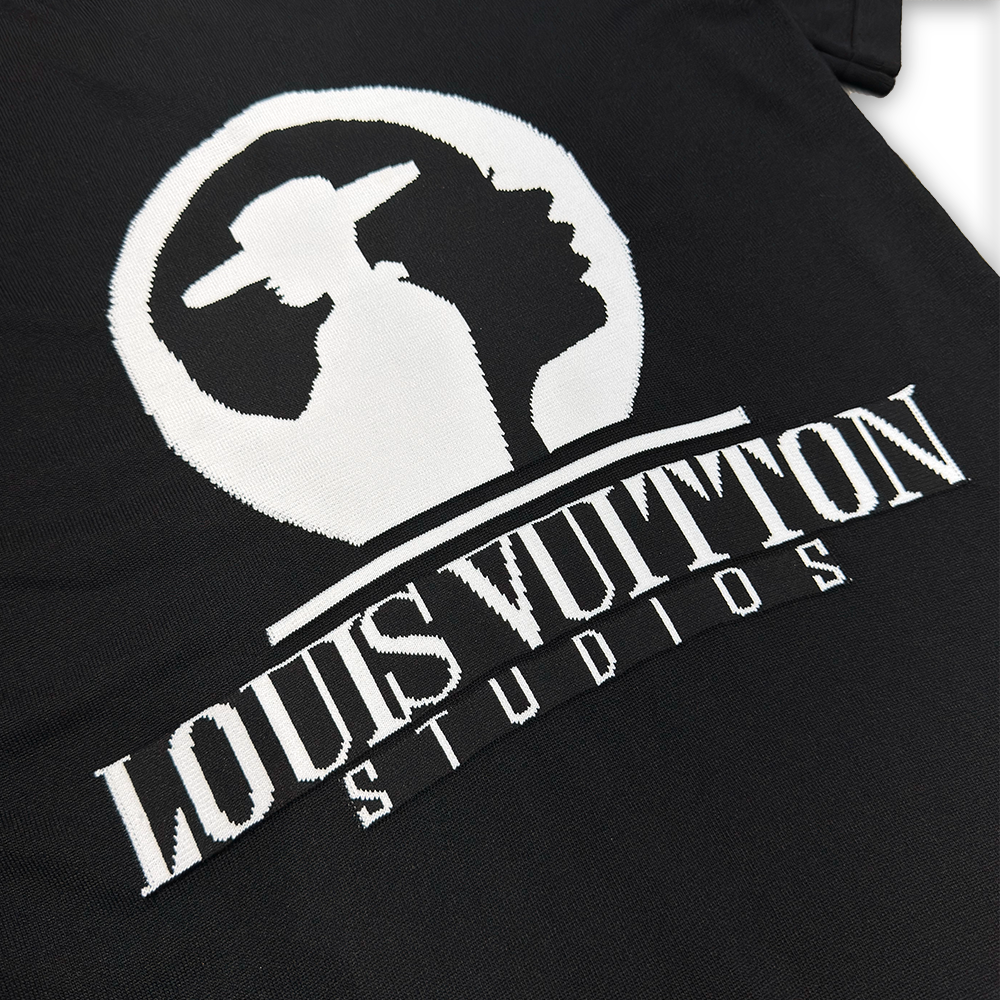 LV Short-Sleeved  Cotton Intarsia  Crewneck Knitwear