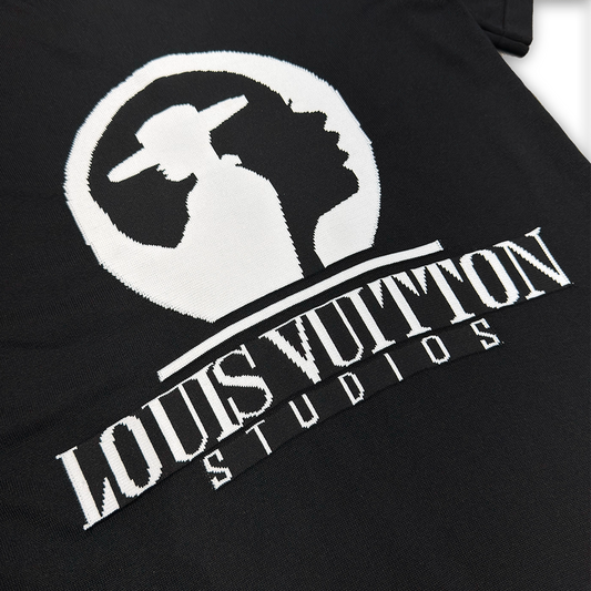 LV Short-Sleeved  Cotton Intarsia  Crewneck Knitwear